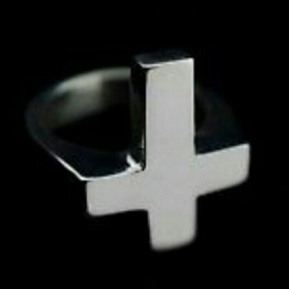 Modern Chunky Sterling Cross Ring